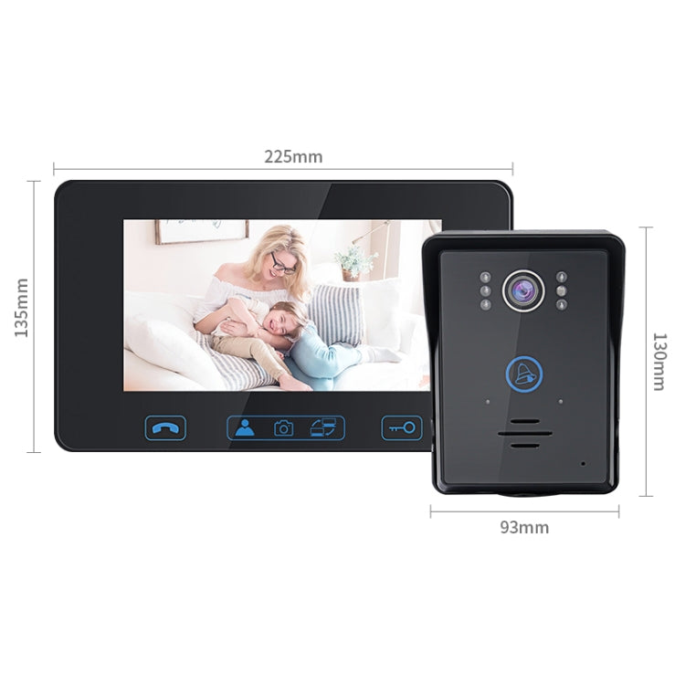 TS-WIFI708C 1.3 Million Pixels Smart WiFi Video Intercom Doorbell with 7 inch Display & 16 Polyphonic Ringtones, Support Infrared Night Vision, US Plug / EU Plug