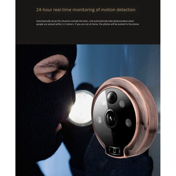 N08 2.0 Million Pixels 5.0 inch OLED Screen Smart Cat Eye Video Doorbell (Gold)