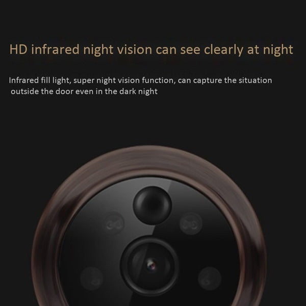 N08 2.0 Million Pixels 5.0 inch OLED Screen Smart Cat Eye Video Doorbell (Gold)