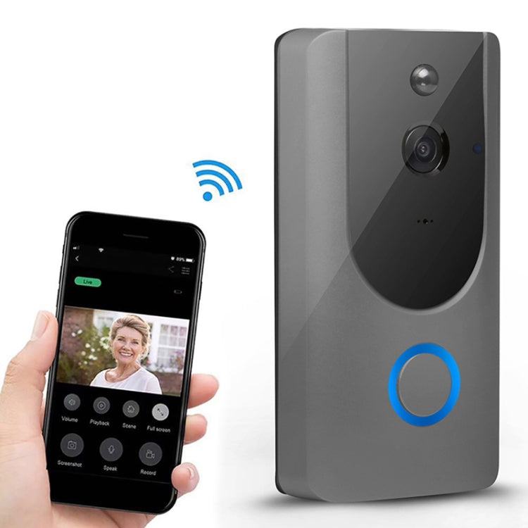 M2 720P Smart WIFI Video Visual Doorbell,Support Mobile Phone Remote Monitoring & Night Vision (Grey)
