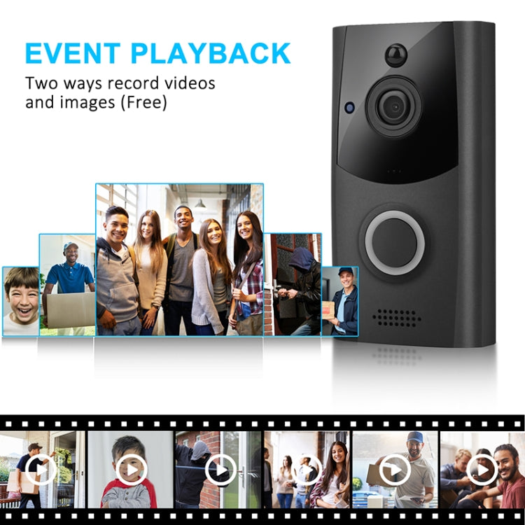 M11 720P Smart WIFI Ultra Low Power Video Visual Doorbell,Support Phone Remote Monitoring & Night Vision& IP53 Waterproof & SD Card (Dark Grey)