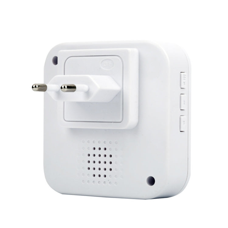 P6 110dB Wireless IP55 Waterproof Low Power Consumption WiFi Doing-dong Doorbell Receiver, Receiver Distance: 300m, EU Plug(White)