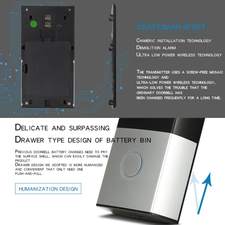 WF06 HD 720P Security Camera Smart WiFi Intercom Video Doorbell, Support Infrared Night Vision / Motion Detection