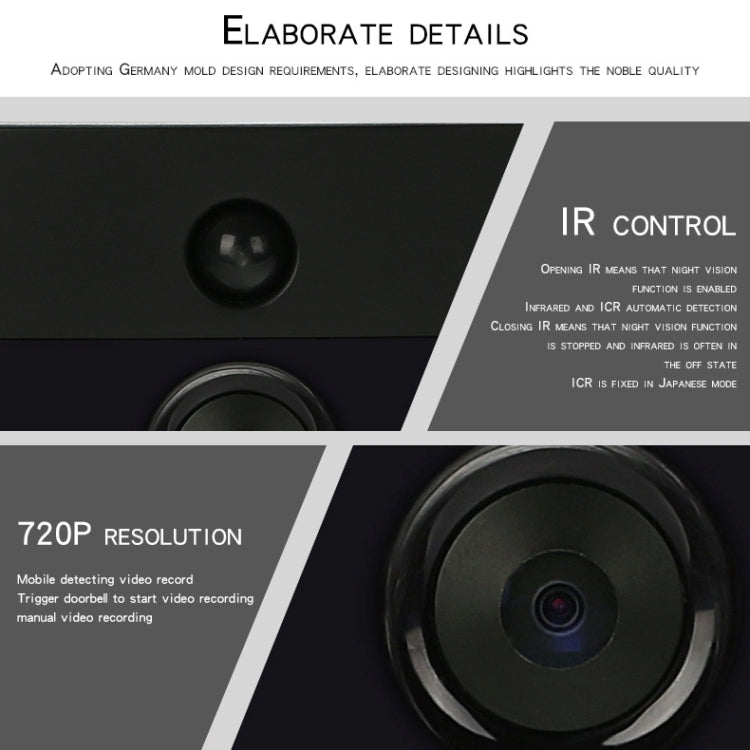 WF06 HD 720P Security Camera Smart WiFi Intercom Video Doorbell, Support Infrared Night Vision / Motion Detection