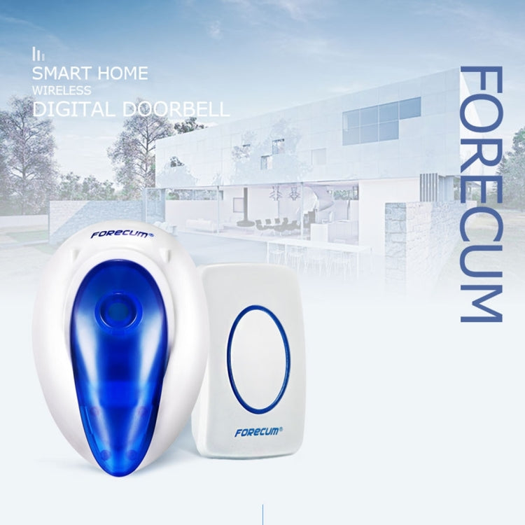 Forecum 7F Wireless Smart Home Doorbell with Dual Receiver, Remote Control Distance: 200m (Open Air), EU Plug