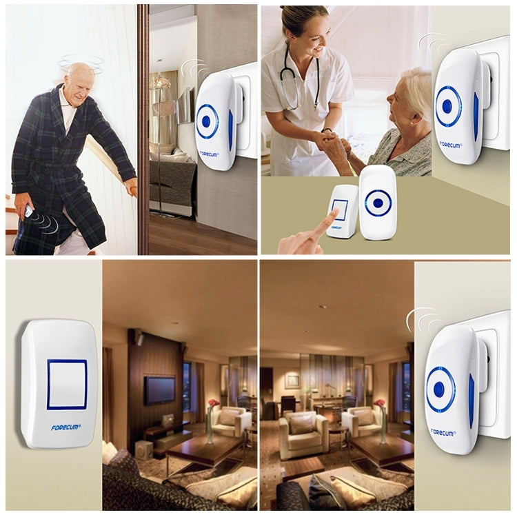 Forecum 8 Wireless Smart Home Doorbell with Single Receiver, Remote Control Distance: 200m (Open Air), EU Plug