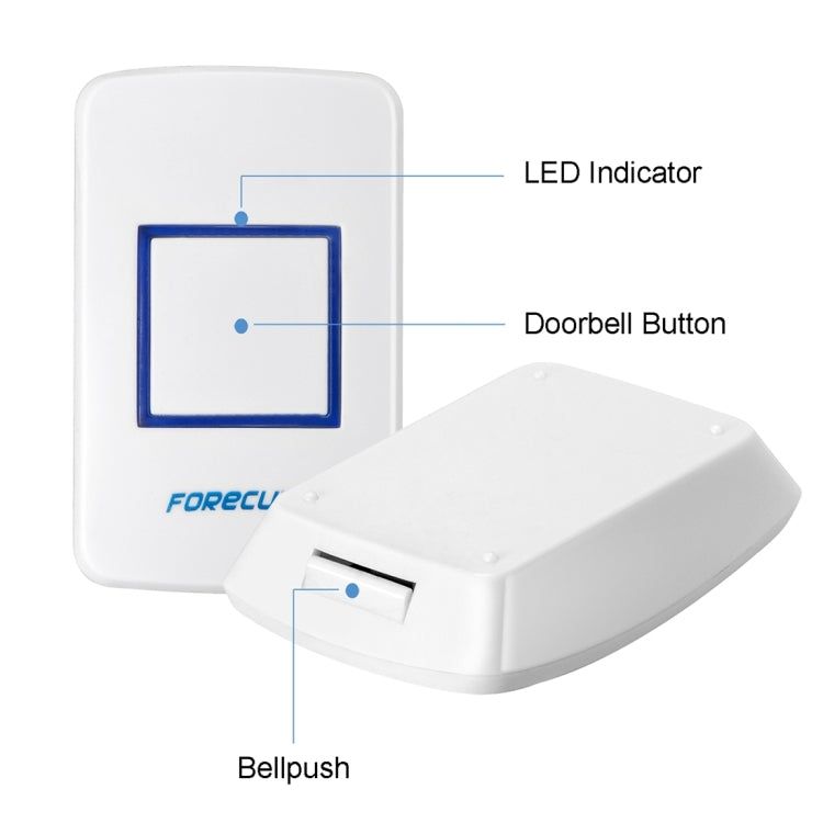 Forecum 8 Wireless Smart Home Doorbell with Single Receiver, Remote Control Distance: 200m (Open Air), EU Plug