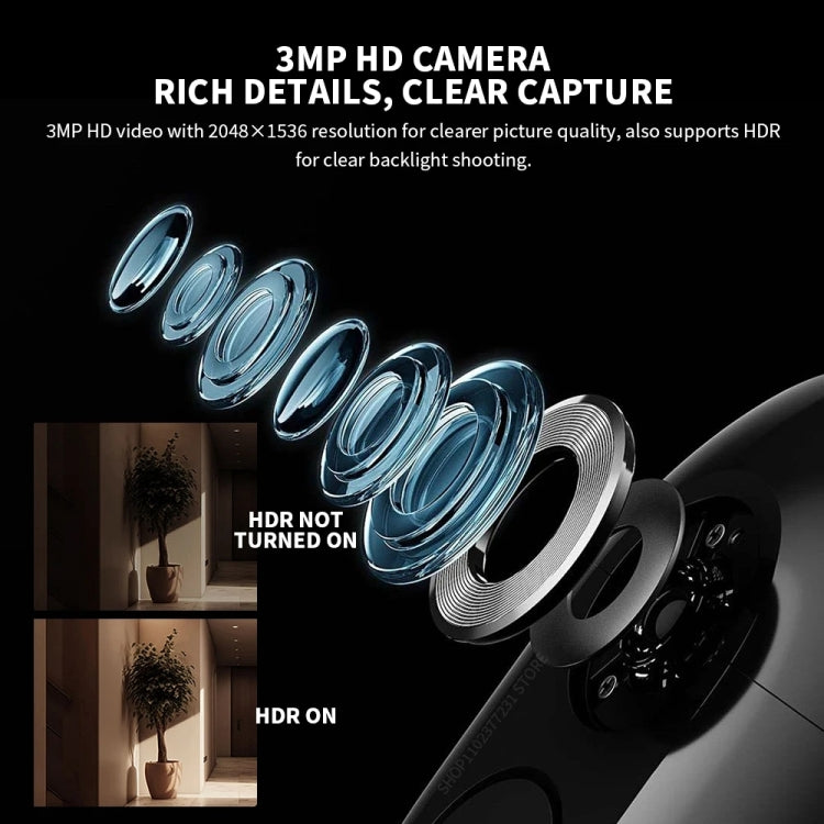 Xiaomi Smart Cat Eye 2 Standard HDR 5 inch 3MP HD Camera 180 Degree Wide Angle Lens 940nm Infrared Night Vision Intercom Doorbell  - Black