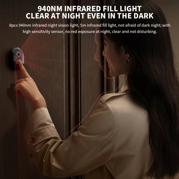 Xiaomi Smart Cat Eye 2 Standard HDR 5 inch 3MP HD Camera 180 Degree Wide Angle Lens 940nm Infrared Night Vision Intercom Doorbell  - Black