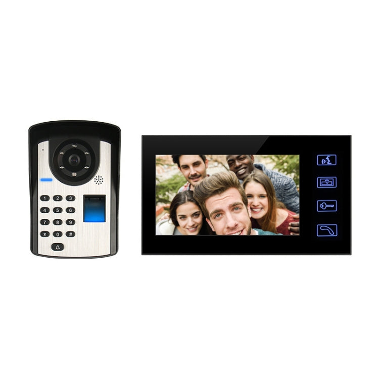 SYSD-806FD11 Rainproof Sunscreen Smart Video Doorbell with 7 inch HD Touch Screen, Support Infrared Night Vision & Password / Fingerprint / Remote Unlocking & Voice Intercom