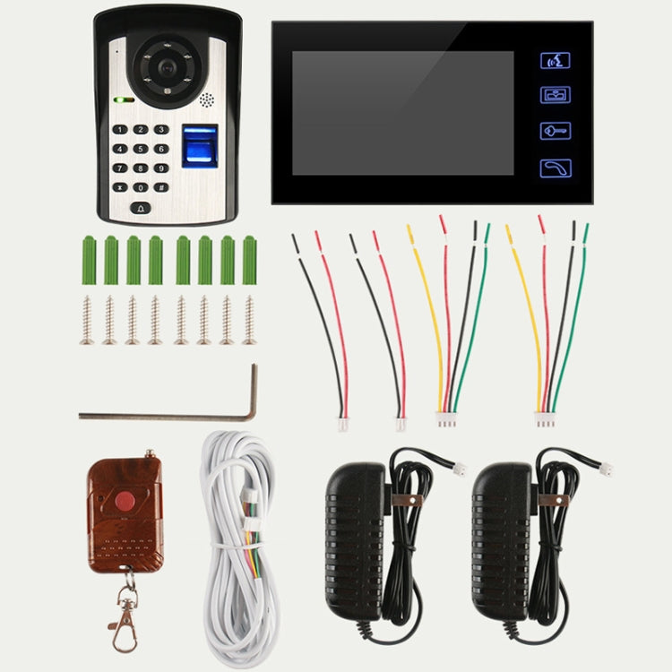 SYSD-806FD11 Rainproof Sunscreen Smart Video Doorbell with 7 inch HD Touch Screen, Support Infrared Night Vision & Password / Fingerprint / Remote Unlocking & Voice Intercom