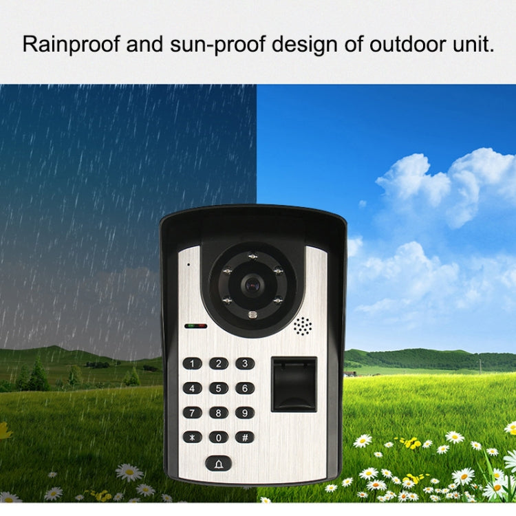 SYSD-806FD11 Rainproof Sunscreen Smart Video Doorbell with 7 inch HD Touch Screen, Support Infrared Night Vision & Password / Fingerprint / Remote Unlocking & Voice Intercom