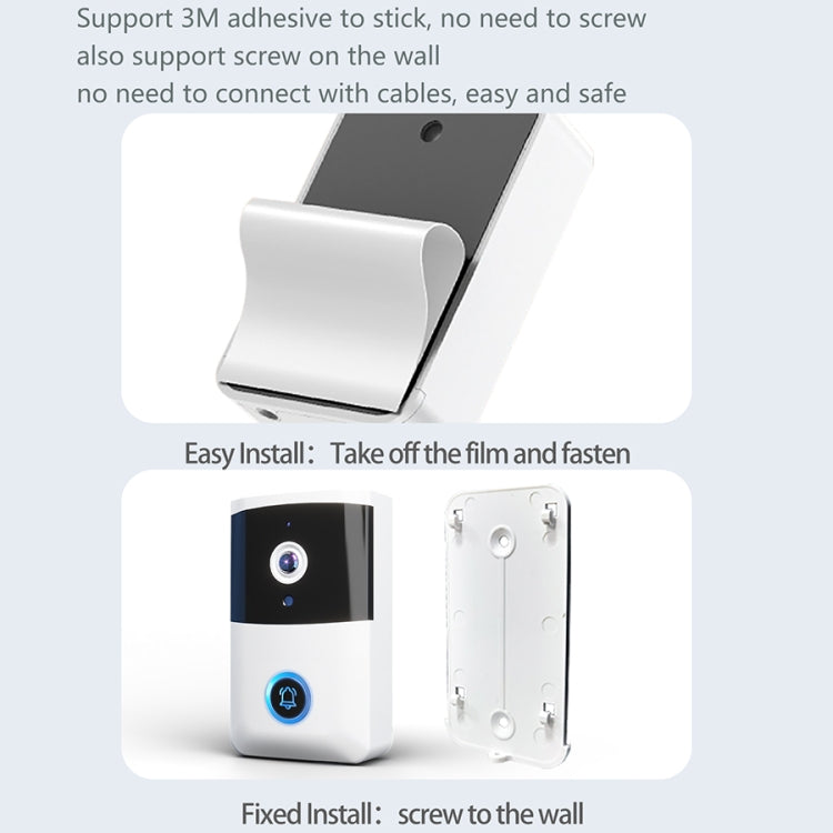 DoorBell i5 Smart Doorbell HD Wireless Bluetooth WiFi Security Camera Visual Doorbells Anti-theft Support Bidirectional Voice Intercom  - White