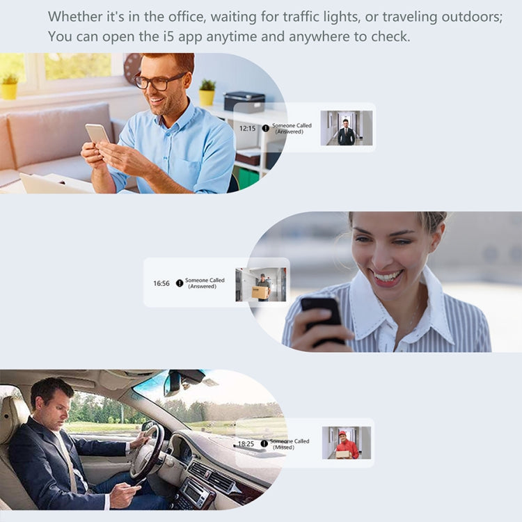 DoorBell i5 Smart Doorbell HD Wireless Bluetooth WiFi Security Camera Visual Doorbells Anti-theft Support Bidirectional Voice Intercom  - White