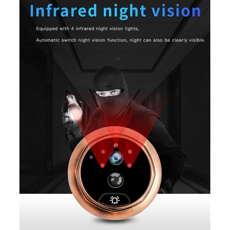 Danmini 4.3 inch WIFI Smart Electronic Cat Eye Home Wireless Doorbell 1 Million Camera Support Infrared Night Vision
