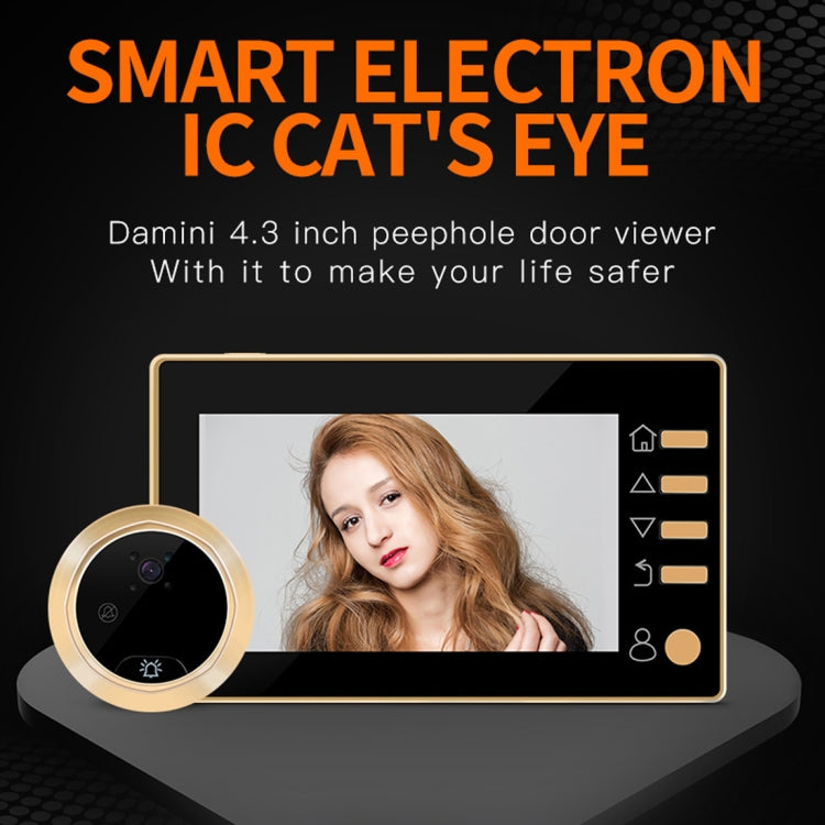 Danmini W10 4.3 inch Smart Electronic Cat Eye Household Visible Doorbell 300000 Pixels Camera Support Infrared Night Vision & TF Card