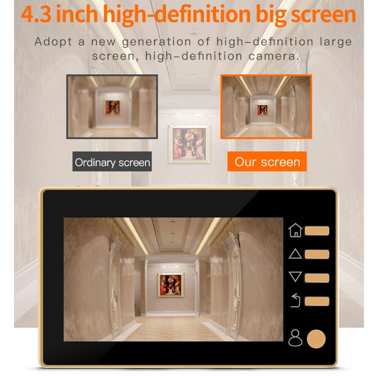 Danmini W10 4.3 inch Smart Electronic Cat Eye Household Visible Doorbell 300000 Pixels Camera Support Infrared Night Vision & TF Card