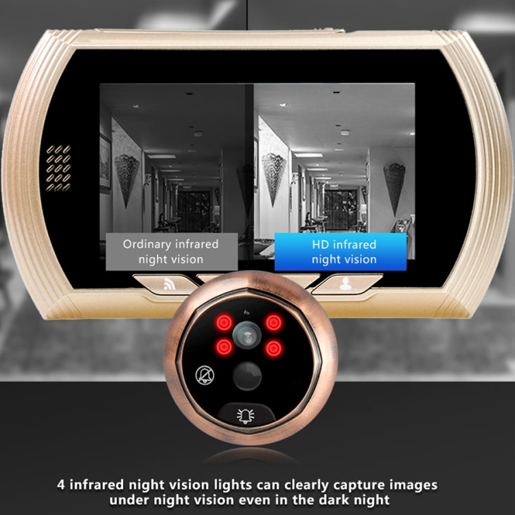 Danmini YB-43HD-MW 4.3 inch Screen WiFi Camera Video Alarm Smart Digital Door Viewer, Support TF Card & Motion Detect & Infrared Night Vision