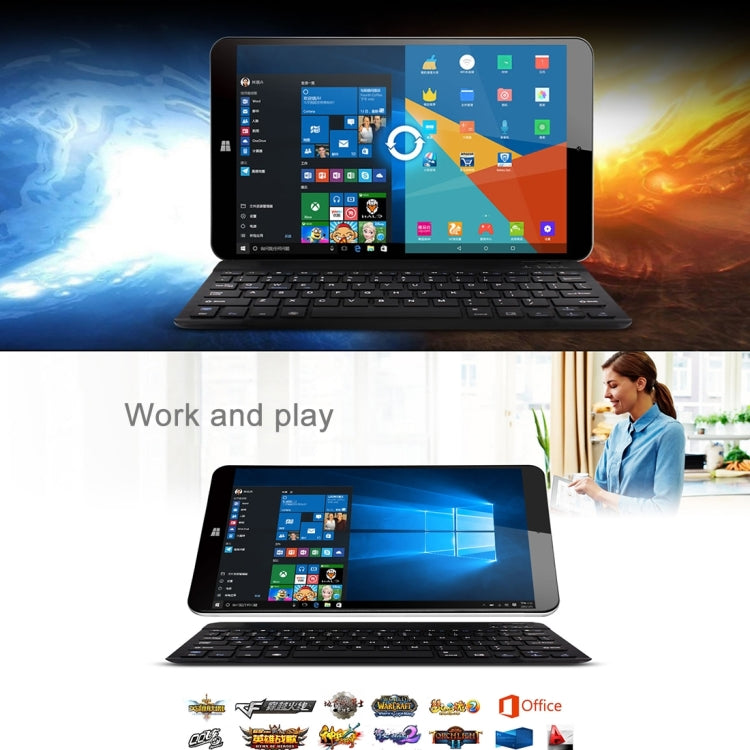 ONDA V891w CH Tablet, 8.9 inch, 2GB+32GB, CE / FCC / ROHS / WEEE Certificated, Built-in O-Box Sound Chamber, Windows 10 + Android 5.1 Dual OS, Intel Cherry Trail Atom X5 Quad Core, RAM: 2GB, Support 128GB TF Card, 4K Video WiDi Output