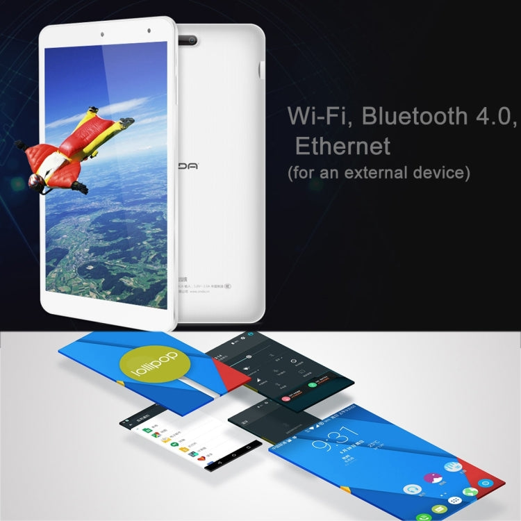 ONDA V80 Tablet, 8.0 inch, 1GB+8GB, CE / FCC / ROHS / WEEE Certificated, Dual Camera, Android Lollipop 5.1 OS, AllWinner A64 Quad-core 1.3GHz, Support 4K Video Decoding, 128GB Micro SD / TF Card, WiFi, Bluetooth, Micrcast Connecting(White)
