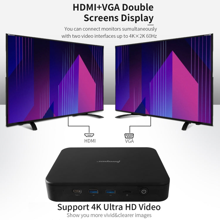 Jumper EZBox N4 Mini PC, Intel Gemini Lake N4100 Processor Quad Core up to 2.4GHz, RAM: 4GB, ROM: 64GB, Support HDMI / VGA