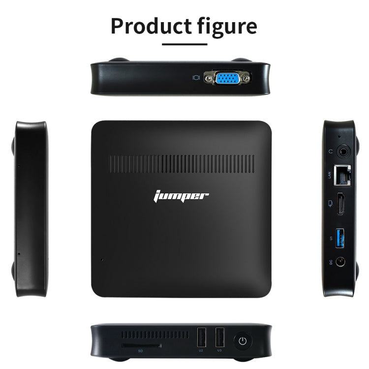 Jumper EZBox Z8 Mini PC, Intel Atom X5-Z8350 Processor Quad Core up to 1.92GHz, RAM: 2GB, ROM: 32GB, Support HDMI / VGA