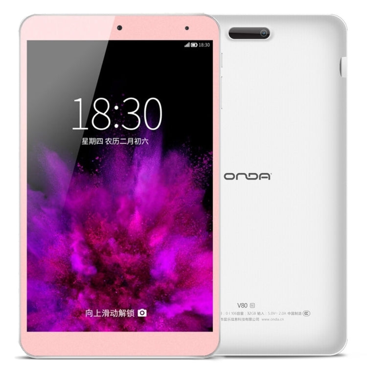 ONDA V80 SE Tablet, 8.0 inch, 2GB+32GB, CE / FCC / ROHS / WEEE Certificated, Dual Camera, ONDA ROM 2.0 Android 5.1 OS, Allwinner A64 Quad-Core 64-bit 1.83GHz