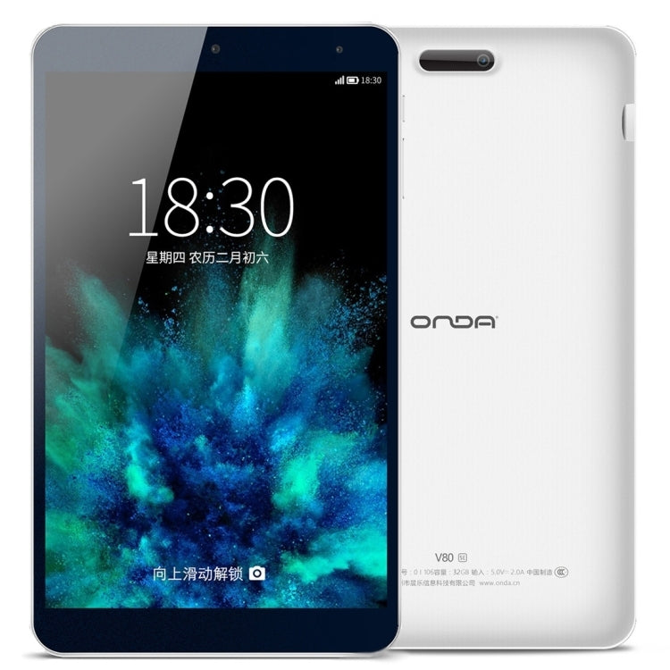 ONDA V80 SE Tablet, 8.0 inch, 2GB+32GB, CE / FCC / ROHS / WEEE Certificated, Dual Camera, ONDA ROM 2.0 Android 5.1 OS, Allwinner A64 Quad-Core 64-bit 1.83GHz