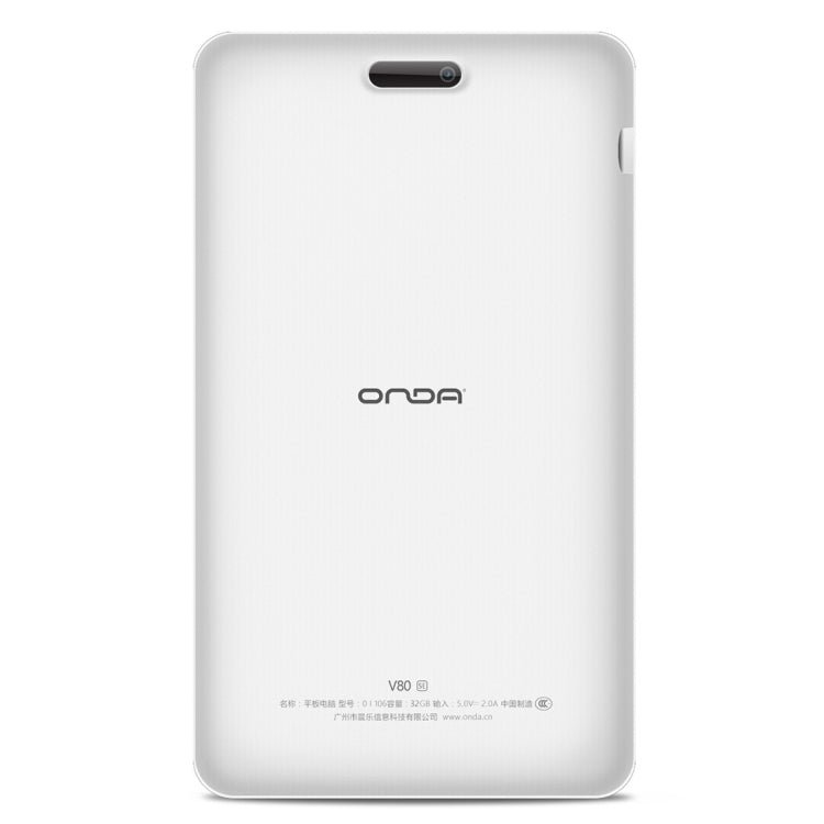 ONDA V80 SE Tablet, 8.0 inch, 2GB+32GB, CE / FCC / ROHS / WEEE Certificated, Dual Camera, ONDA ROM 2.0 Android 5.1 OS, Allwinner A64 Quad-Core 64-bit 1.83GHz