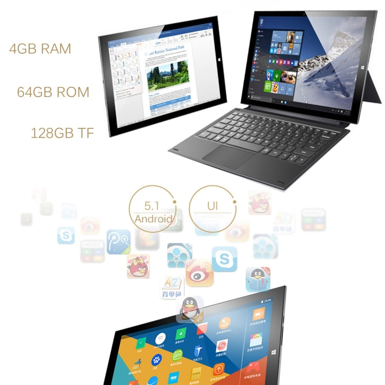 Teclast Tbook 16 Dual OS, 4GB+64GB, 11.6 inch Android 5.1 + Windows 10 Intel Cherry Trail X5-Z8300 Quad Core 1.84GHz(Black)