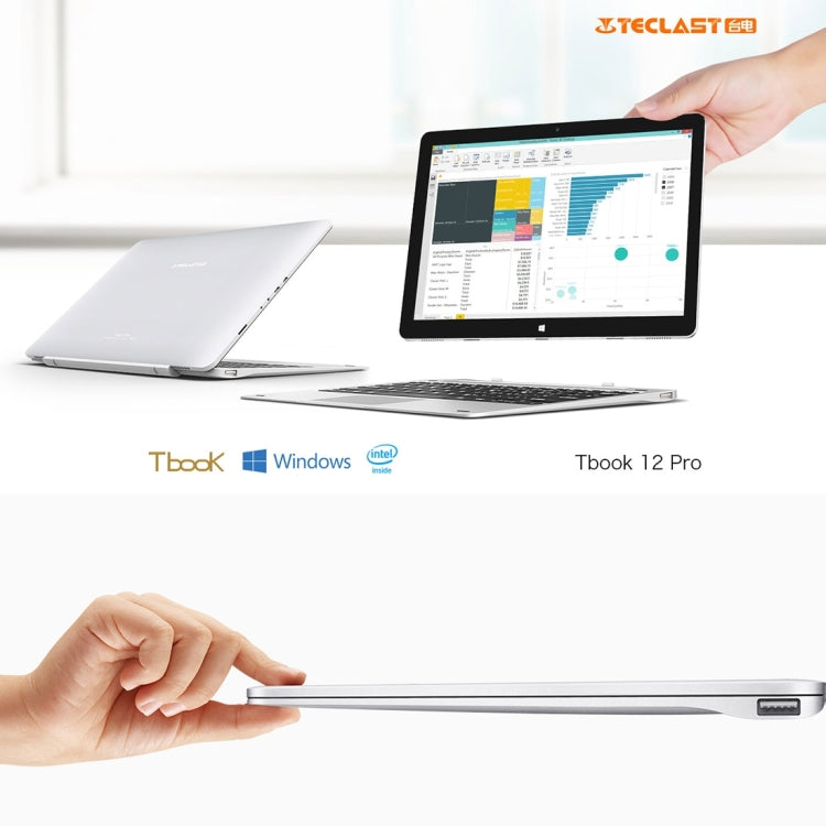 Teclast Tbook 12 Pro Tablet, 12.2 inch, 4GB+64GB, Windows 10 Home + Android 5.1 Dual OS, Intel Cherry Trail X5, RAM: 4GB, Support OTG, WiFi, Bluetooth 4.0, HDMI Output