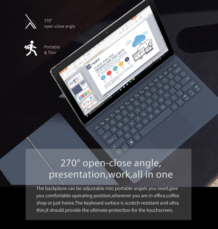 ALLDOCUBE KNote Tablet, 11.6 inch, 6GB+128GB, Windows 10 Intel Apollo Lake N3450 Quad-core Up to 2.2GHz, Support TF Card & Bluetooth & Dual Band WiFi, with Magnetic Keyboard Leather Case, EU Plug (Black+Gray)