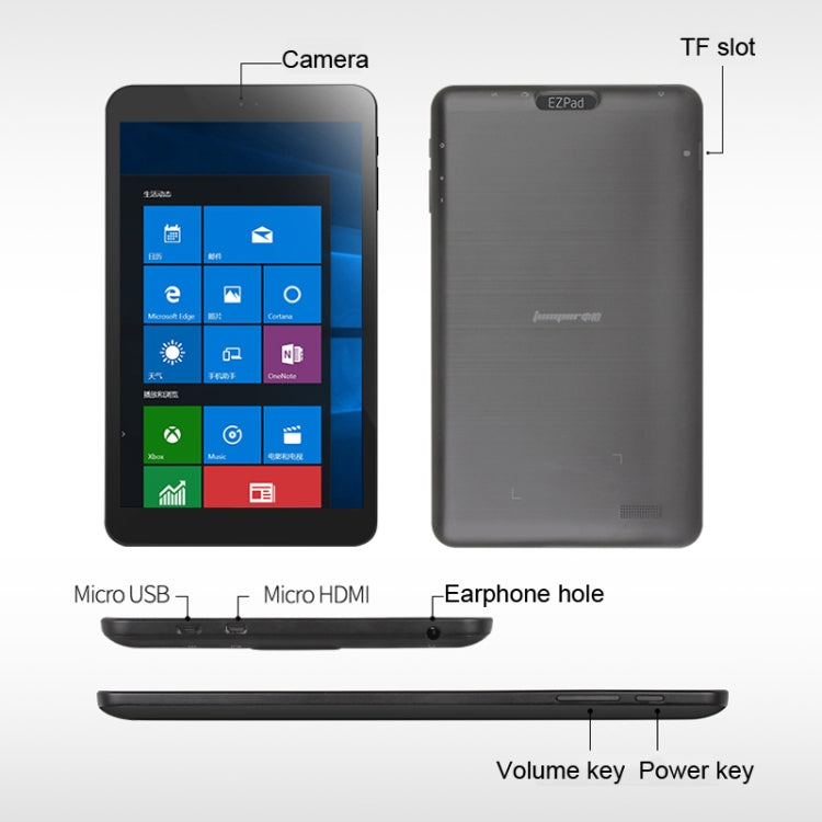 Jumper EZpad mini 5 Tablet PC, 8.0 inch, 2GB+32GB, Windows 10 Intel Cherry Trail Z8350 Quad Core, Support TF Card & Bluetooth & WiFi & HDMI(Black)