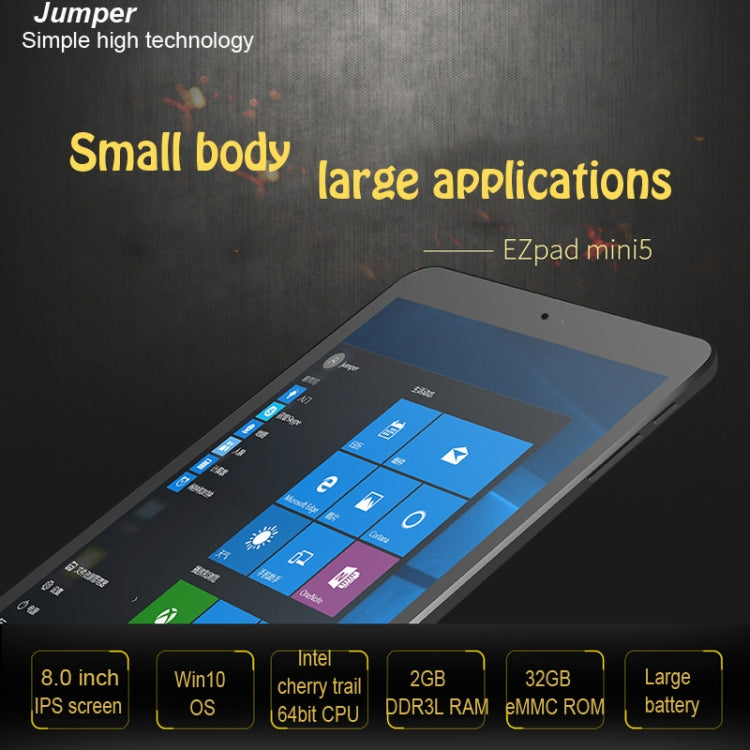 Jumper EZpad mini 5 Tablet PC, 8.0 inch, 2GB+32GB, Windows 10 Intel Cherry Trail Z8350 Quad Core, Support TF Card & Bluetooth & WiFi & HDMI(Black)