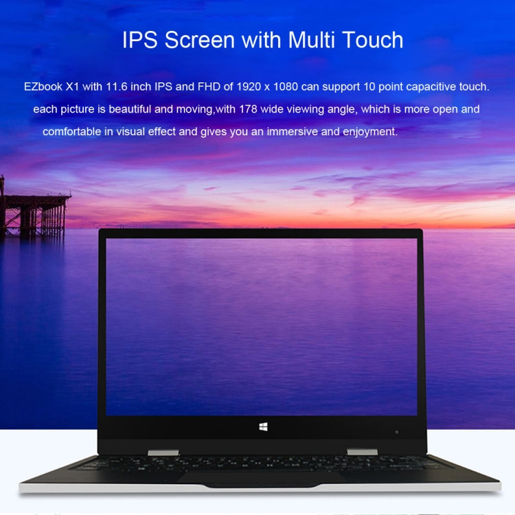 Jumper EZbook X1 Laptop, 11.6 inch, 4GB+128GB (64GB eMMC + 64GB SSD), 7000mAh Battery, Windows 10 Intel Celeron N3350 up to 2.4GHz, Support TF Card & Dual Band WiFi & HDMI(Silver)