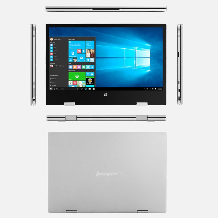 Jumper EZbook X1 Laptop, 11.6 inch, 4GB+128GB (64GB eMMC + 64GB SSD), 7000mAh Battery, Windows 10 Intel Celeron N3350 up to 2.4GHz, Support TF Card & Dual Band WiFi & HDMI(Silver)