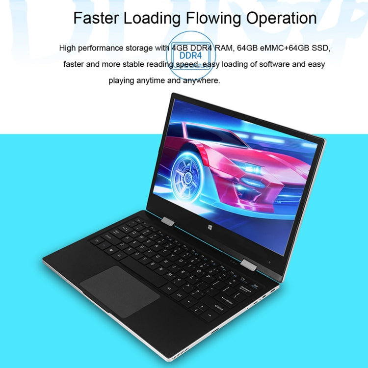 Jumper EZbook X1 Laptop, 11.6 inch, 4GB+128GB (64GB eMMC + 64GB SSD), 7000mAh Battery, Windows 10 Intel Celeron N3350 up to 2.4GHz, Support TF Card & Dual Band WiFi & HDMI(Silver)