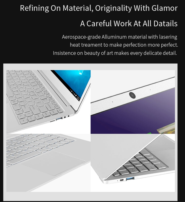 Jumper EZbook X4 Laptop, 14 inch, 4GB+128GB SSD, 9200mAh Battery, Windows 10 Intel Gemini Lake N4100 up to 2.4GHz, Support TF Card & Dual Band WiFi & HDMI(Silver)