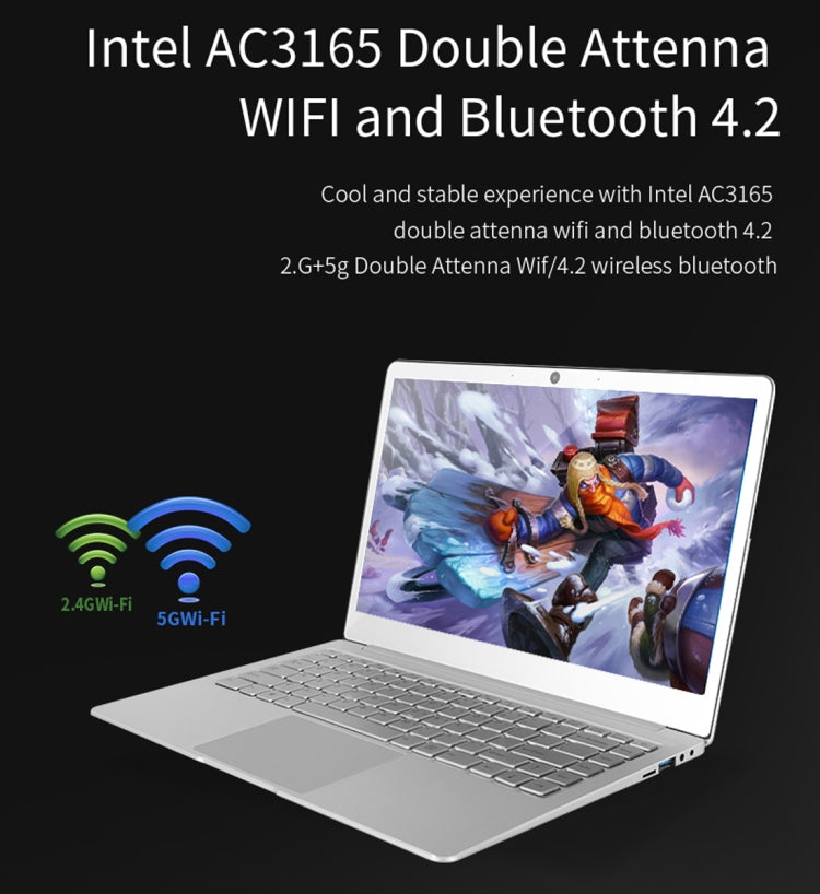 Jumper EZbook X4 Laptop, 14 inch, 4GB+128GB SSD, 9200mAh Battery, Windows 10 Intel Gemini Lake N4100 up to 2.4GHz, Support TF Card & Dual Band WiFi & HDMI(Silver)