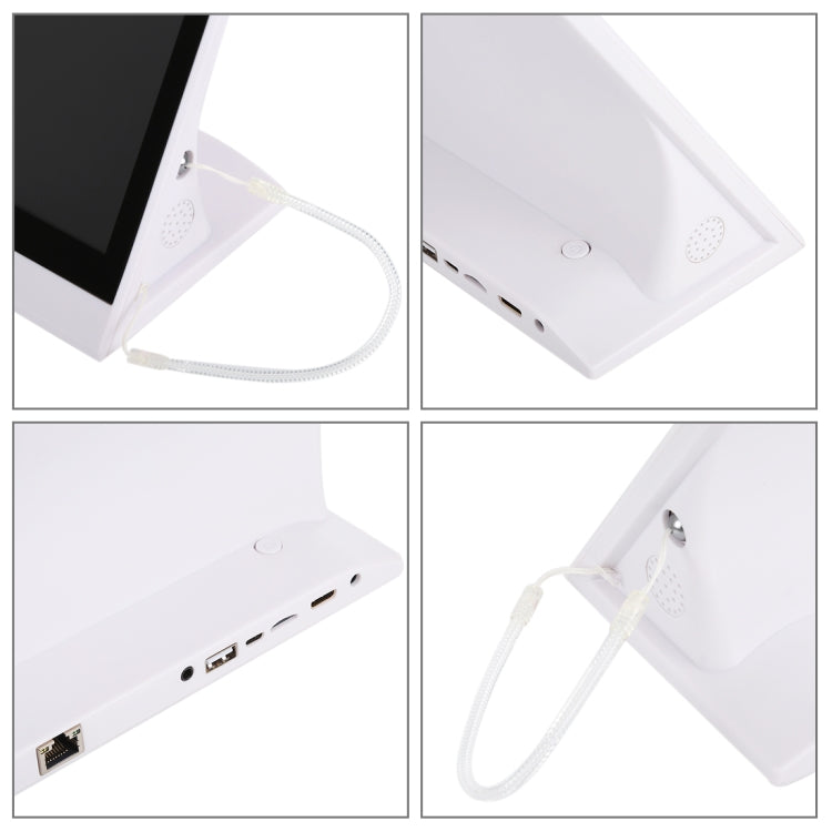 10.1 inch IPS Touch Screen Stand All in One PC, 2GB+16GB, Android 6.0 RK3128 Cortex A7 Quad Core Up to 1.3GHz, Support Bluetooth & WiFi & RJ45 & TF Card(32GB Max) & HDMI & 3.5mm Audio Port(White)
