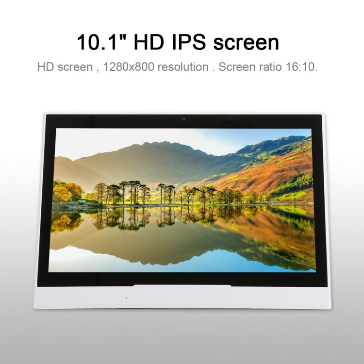 10.1 inch IPS Touch Screen Stand All in One PC, 2GB+16GB, Android 6.0 RK3128 Cortex A7 Quad Core Up to 1.3GHz, Support Bluetooth & WiFi & RJ45 & TF Card(32GB Max) & HDMI & 3.5mm Audio Port(White)