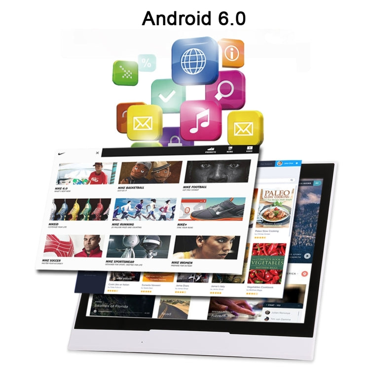 10.1 inch IPS Touch Screen Stand All in One PC, 2GB+16GB, Android 6.0 RK3128 Cortex A7 Quad Core Up to 1.3GHz, Support Bluetooth & WiFi & RJ45 & TF Card(32GB Max) & HDMI & 3.5mm Audio Port(White)