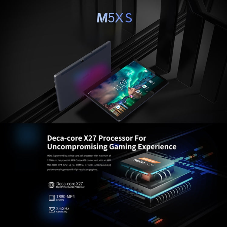 ALLDOCUBE M5XS T1006XS 4G Call Tablet, 10.1 inch, 3GB+32GB, 6600mAh Battery, Android 8.0 MTK X27 (MT6797X), Deca Core Up to 2.3GHz, Support Bluetooth & OTG & GPS & FM & Dual Band WiFi & Dual SIM (Black+Grey)