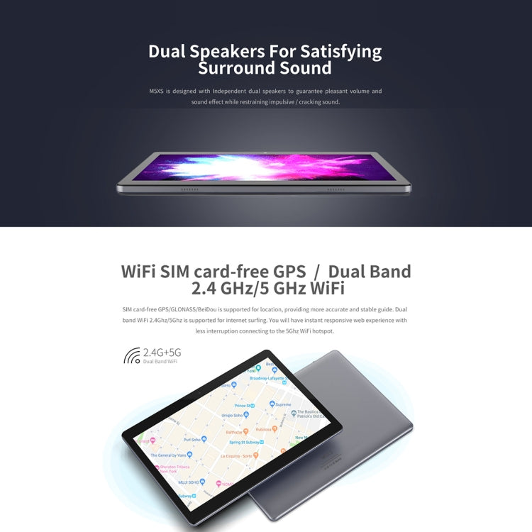 ALLDOCUBE M5XS T1006XS 4G Call Tablet, 10.1 inch, 3GB+32GB, 6600mAh Battery, Android 8.0 MTK X27 (MT6797X), Deca Core Up to 2.3GHz, Support Bluetooth & OTG & GPS & FM & Dual Band WiFi & Dual SIM (Black+Grey)
