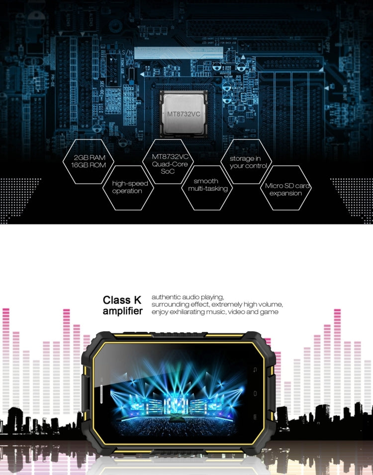 Vkworld V6 Proofing 4G Phone Call Tablet PC 16GB, IP67 Waterproof, Shockproof, Dustproof, 7.0 inch Android 4.4.4, MTK8732VC Quad Core 1.3GHz, RAM: 2GB