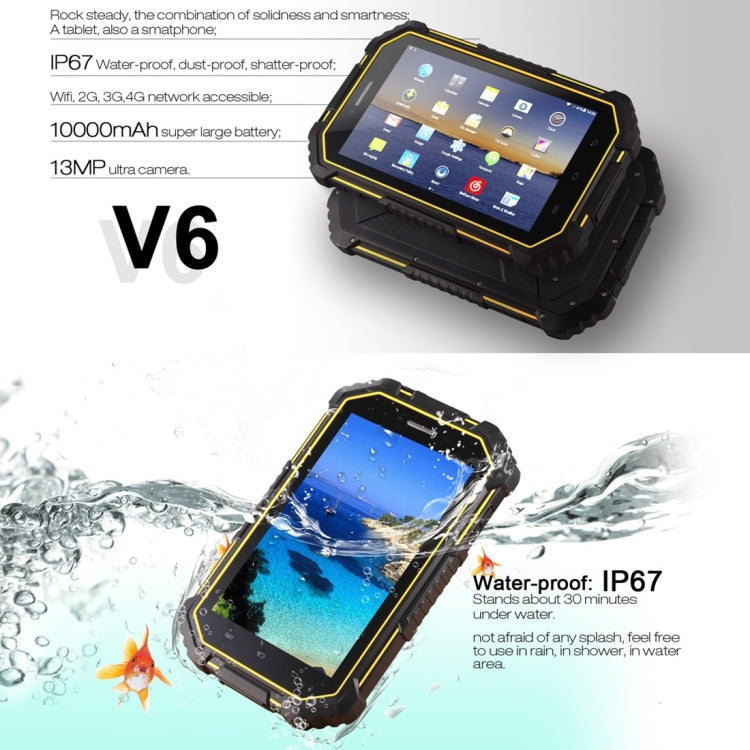 Vkworld V6 Proofing 4G Phone Call Tablet PC 16GB, IP67 Waterproof, Shockproof, Dustproof, 7.0 inch Android 4.4.4, MTK8732VC Quad Core 1.3GHz, RAM: 2GB