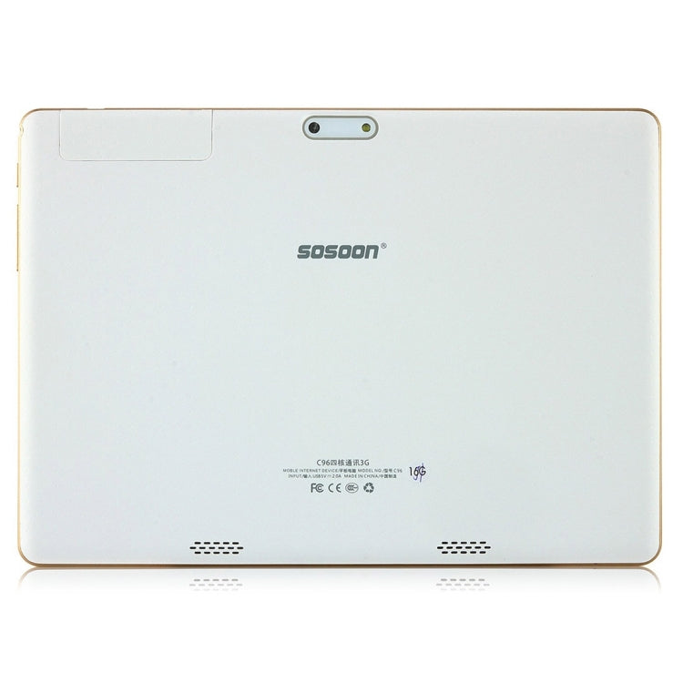 Sosoon C96 3G Phone Call Tablet PC 16GB, 9.6 inch Android 4.4, MT6582 Quad Core 1.3GHz, RAM: 1GB