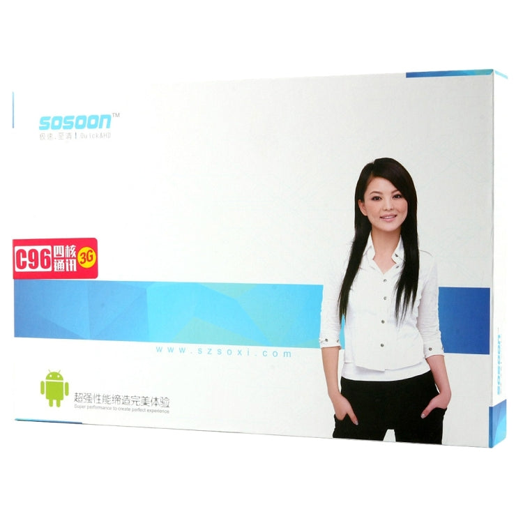 Sosoon C96 3G Phone Call Tablet PC 16GB, 9.6 inch Android 4.4, MT6582 Quad Core 1.3GHz, RAM: 1GB
