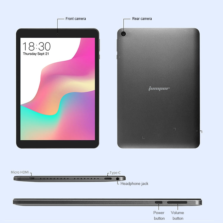 Jumper EZpad M4 Tablet, 7.9 inch, 3GB+32GB, Android 8.1, MTK8176, Hexa-core up to 2.1GHz, Support Bluetooth & Dual Band WiFi & TF Card & GPS & Micro HDMI, Not Support Google Play(Black)