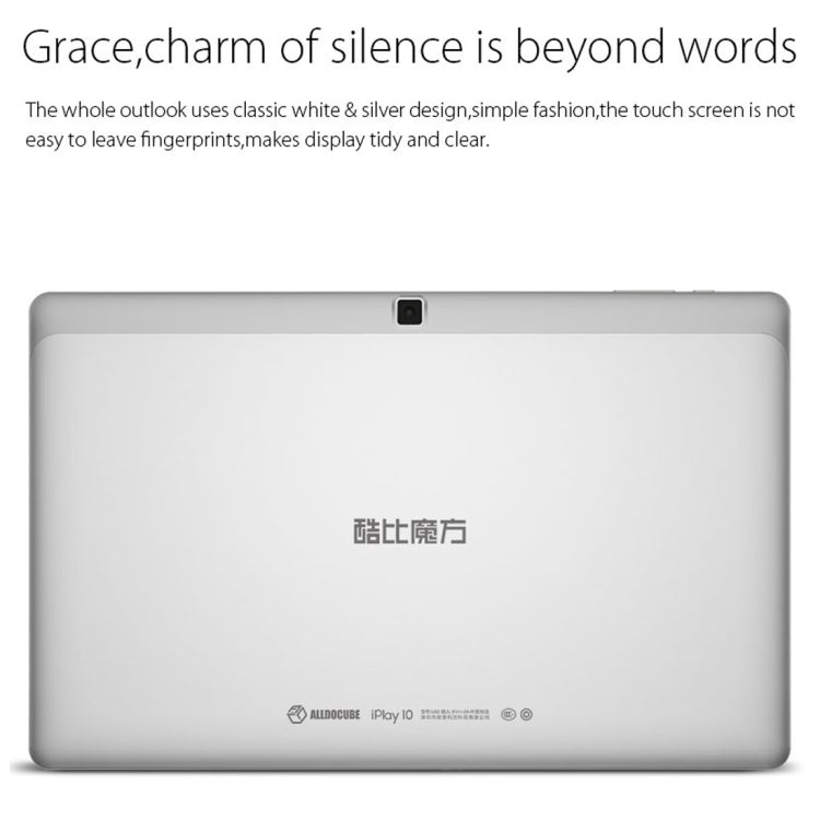 ALLDOCUBE iPlay 10 U83 Tablet PC, 10.6 inch, 2GB+32GB, Android 6.0 MT8163 Quad Core 1.3GHz, Support OTG & GPS  & FM & Bluetooth & Dual Band WiFi (White + Silver)